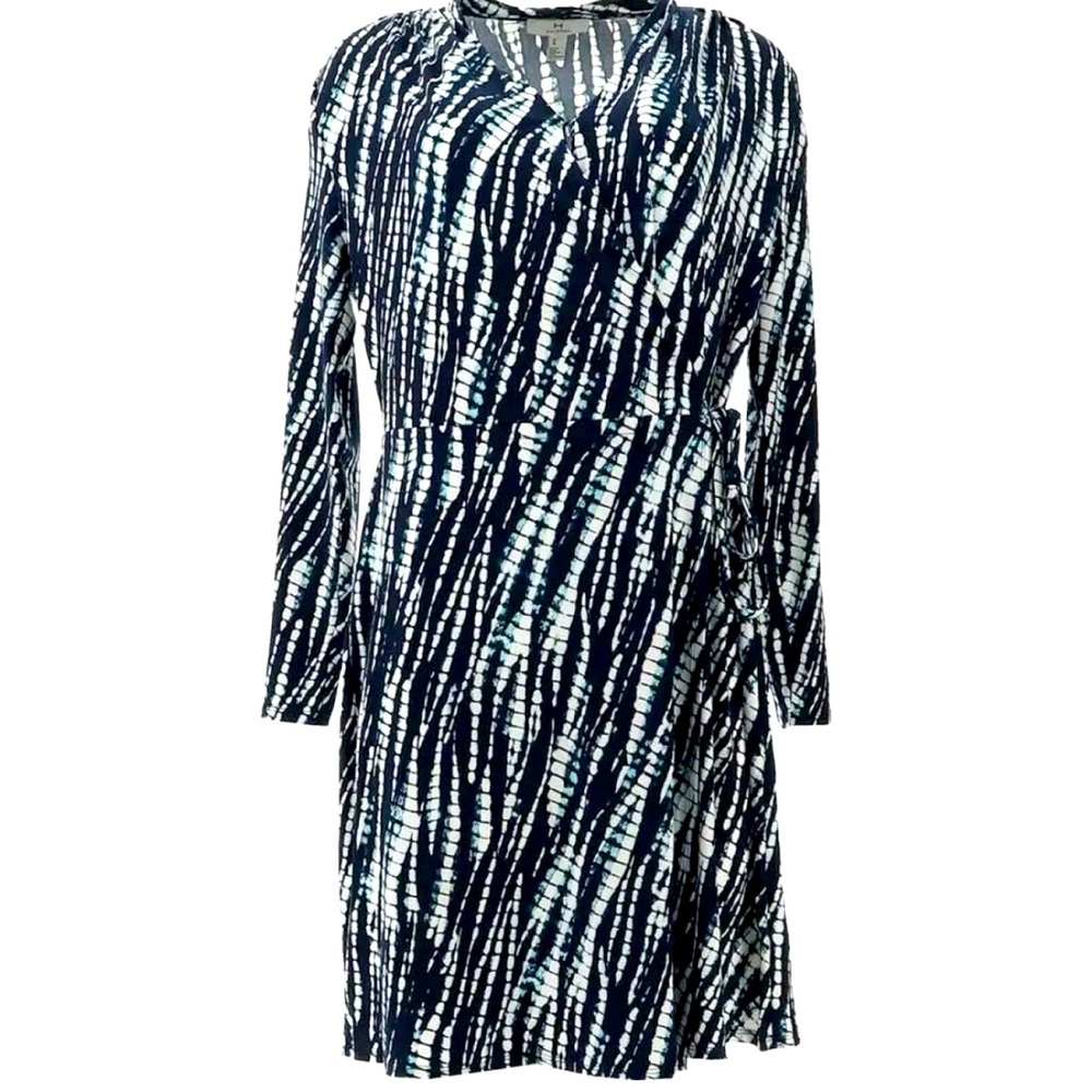 NWT Halston Batik Tie-Dye Wrap Dress XL